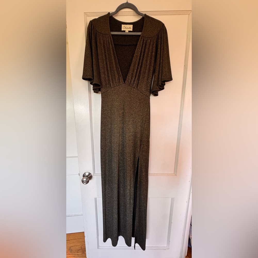 Cleobella Black and Gold Textured Dress